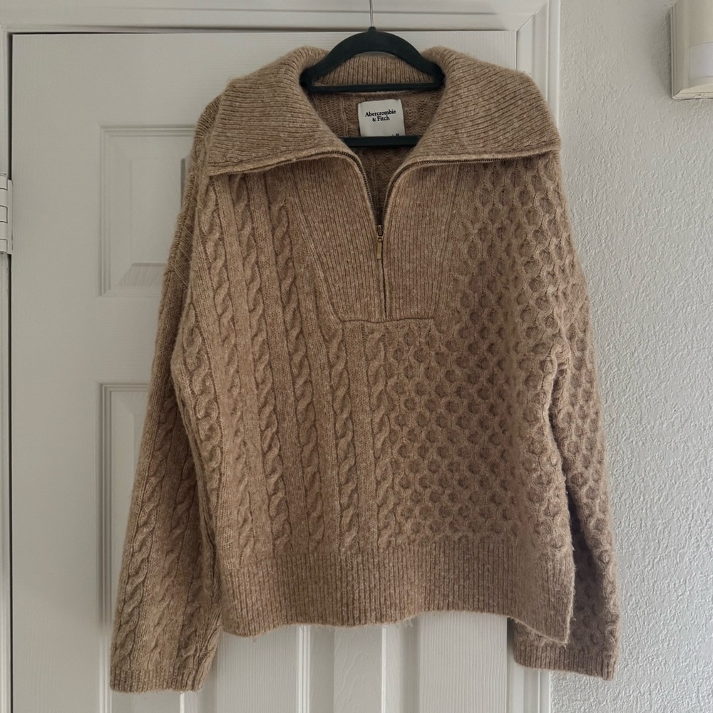Abercrombie & Fitch Cable-knit Quarter Zip Sweater